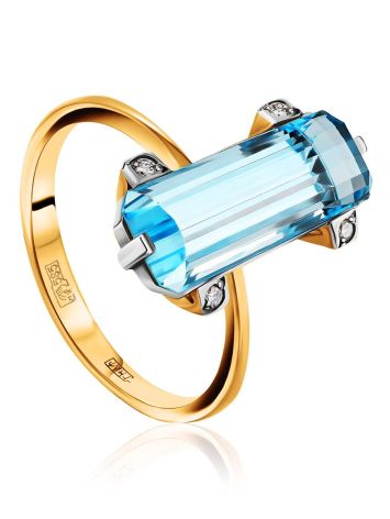 Chic Gold Topaz Diamond Ring, Ring Size: 8.5 / 18.5, image 