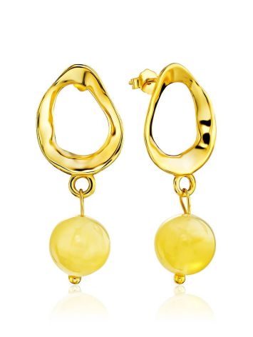 Chic Gilded Silver Amber Dangle Earrings The Palazzo, image 