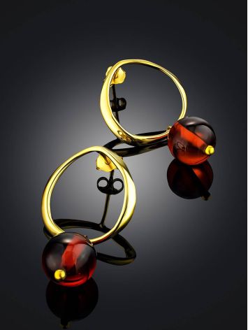 Chic Gold Plated Silver Amber Earrings The Palazzo, image , picture 2