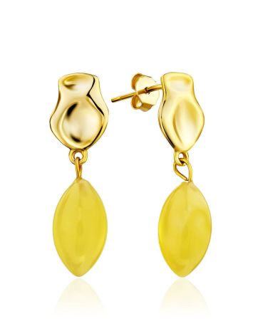 Charming Gilded Silver Amber Dangles The Palazzo, image 