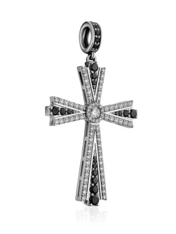 White Gold Diamond Cross Pendant, image , picture 3