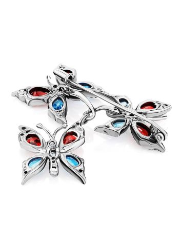 Wonderful Silver Crystal Butterfly Brooch, image , picture 3