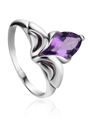 Exquisite Silver Amethyst Ring, Ring Size: 4 / 15, image 