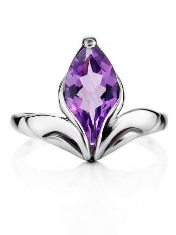 Exquisite Silver Amethyst Ring, Ring Size: 4 / 15, image , picture 3