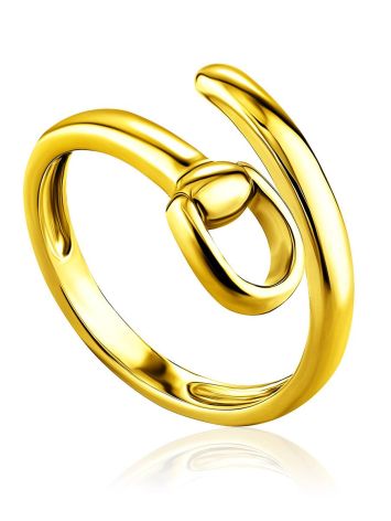 Trendy Gold Plated Belt Shaped Coil Ring The ICONIC, Ring Size: Adjustable, image 