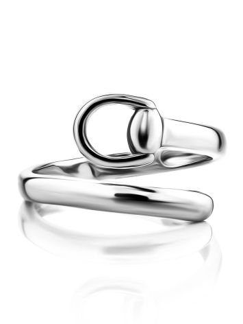 Stylish Belt Shaped Silver Coil Ring The ICONIC, Ring Size: Adjustable, image , picture 3