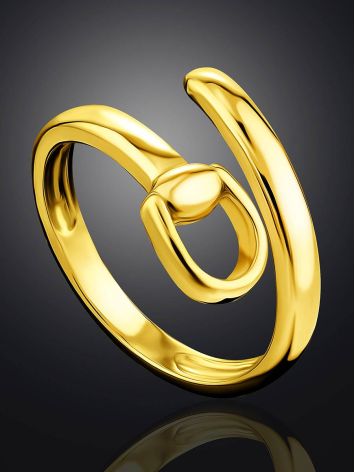 Trendy Gold Plated Belt Shaped Coil Ring The ICONIC, Ring Size: Adjustable, image , picture 2