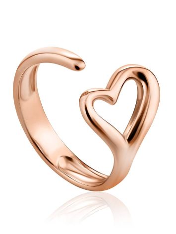 Heart Shaped Gilded Silver Adjustable Ring The Liquid, Ring Size: Adjustable, image 