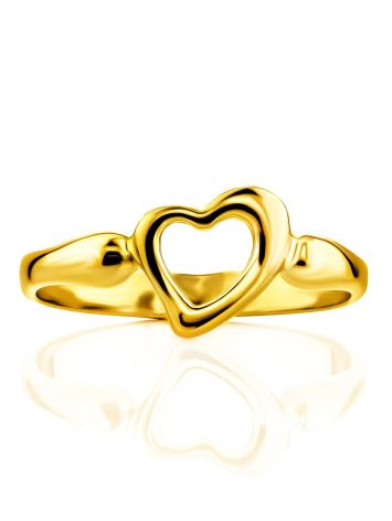 Heart Shaped Gilded Silver Ring The Liquid, Ring Size: 6 / 16.5, image , picture 3