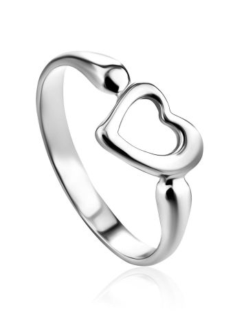 Heart Shaped Silver Ring The Liquid, Ring Size: 5.5 / 16, image 