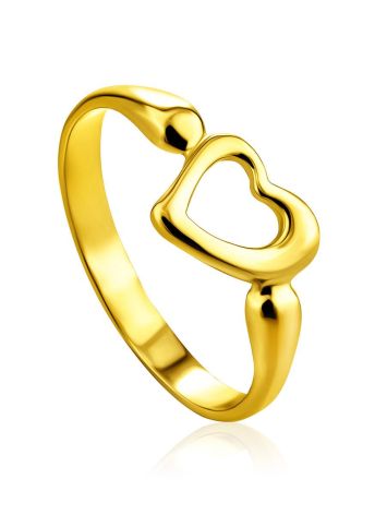 Heart Shaped Gilded Silver Ring The Liquid, Ring Size: 6 / 16.5, image 