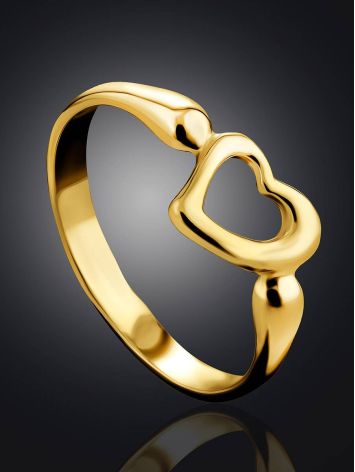 Heart Shaped Gilded Silver Ring The Liquid, Ring Size: 6 / 16.5, image , picture 2