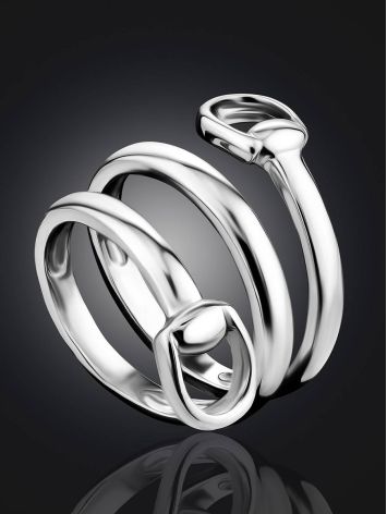 Silver Belt Shaped Ring The ICONIC, Ring Size: Adjustable, image , picture 2