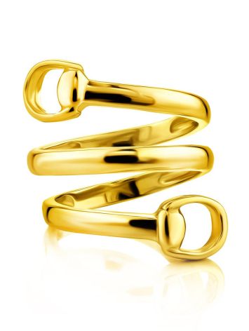 Designer Gold-Plated Silver Belt Shaped Ring The ICONIC, Ring Size: Adjustable, image , picture 3