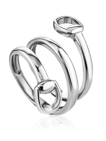 Silver Belt Shaped Ring The ICONIC, Ring Size: Adjustable, image 