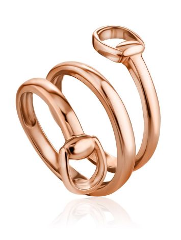 Designer Gilded Silver Belt Shaped Ring The ICONIC, Ring Size: Adjustable, image 