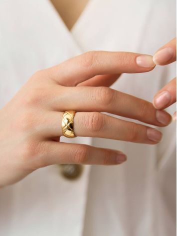 Chunky Gold Plated Silver Adjustable Ring The ICONIC, Ring Size: Adjustable, image , picture 5