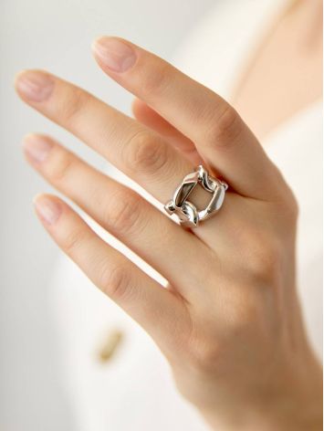 Chunky Silver Chain Ring The ICONIC, Ring Size: Adjustable, image , picture 4