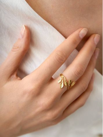 Floral Design Gilded Ring The Liquid, Ring Size: Adjustable, image , picture 4
