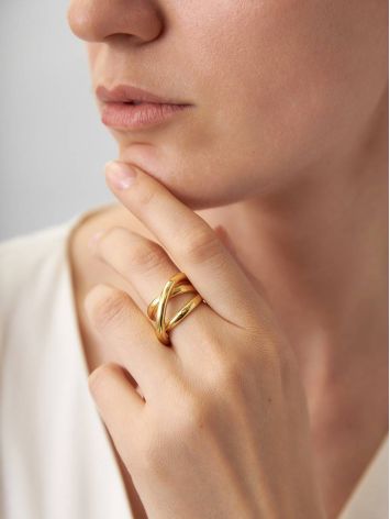Twisted Gold Plated Silver Adjustable Ring The ICONIC, Ring Size: Adjustable, image , picture 5