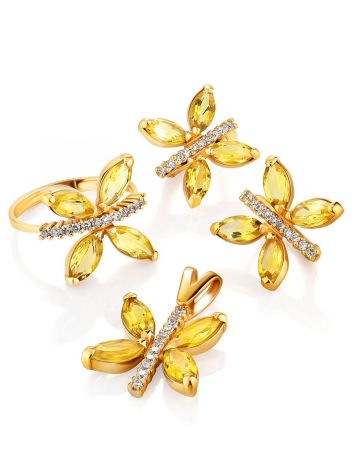 Luminous Citrine Butterfly Golden Ring, Ring Size: 8.5 / 18.5, image , picture 5