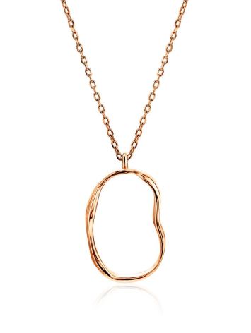 Abstract Hammered Rose Plated Silver Necklace The Liquid, image 