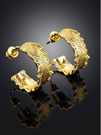 Wonderful Gold Plated Hoop Earrings The Liquid, image , picture 2