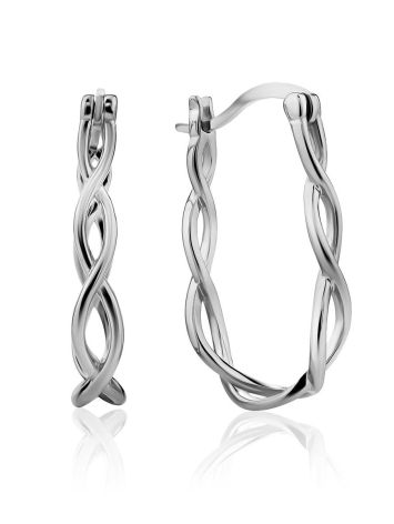 Twisted Design Silver Hoops The Liquid, image 