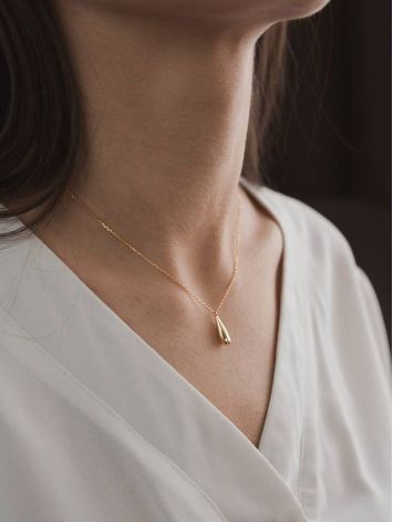 Chic Gold Plated Silver Necklace With Drop Shaped Pendant The Liquid, image , picture 4