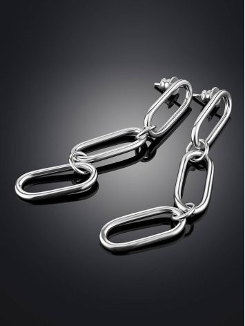 Ultra Stylish Silver Chain Earrings The ICONIC, image , picture 2
