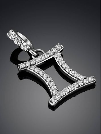 White Gold Gemini Sign Pendant, image , picture 2