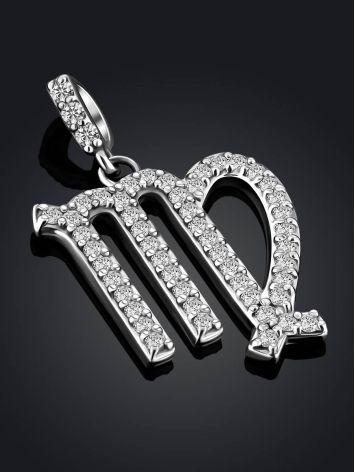 White Gold Diamond Virgo Sign Pendant, image , picture 2