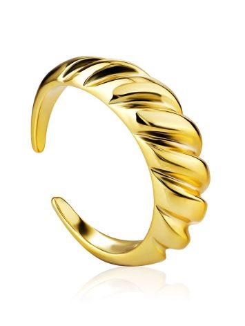 Sleek Gilded Silver Adjustable Ring The Liquid, Ring Size: Adjustable, image 
