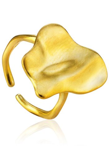 Abstract Design Gilded Silver Ring The Liquid, Ring Size: Adjustable, image 