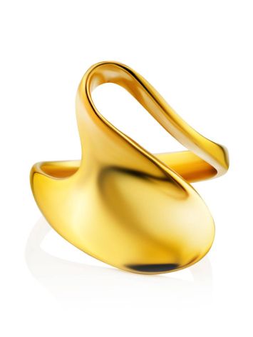 Fabulous Contemporary Gold Plated Silver Ring The Liquid, Ring Size: Adjustable, image , picture 3