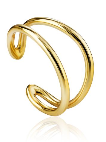 Fashionable Gilded Silver Adjustable Ring The ICONIC, Ring Size: Adjustable, image 