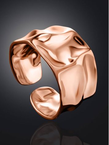 Luxurious Statement Rose Plated Sterling Silver Ring The Liquid, Ring Size: Adjustable, image , picture 2
