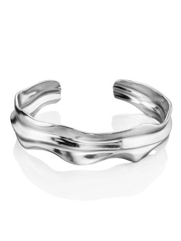 Textured Silver Cuff Bracelet The Liquid, image , picture 3