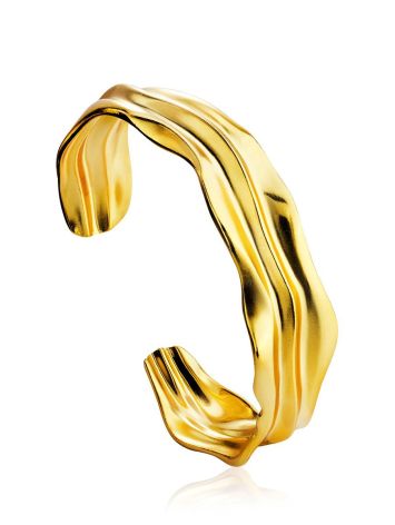 Chic Gold Plated Silver Cuff Bracelet The Liquid, image 