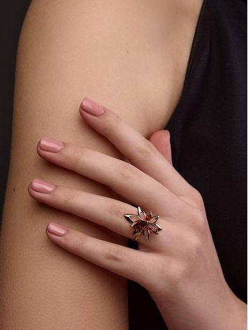 Floral Design Gold Garnet Ring The Verbena, Ring Size: 6.5 / 17, image , picture 4