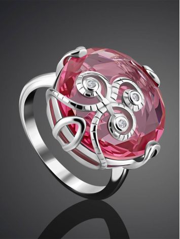 Lustrous Pinkish Crystal Ring, Ring Size: 6 / 16.5, image , picture 2