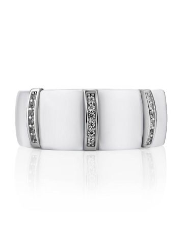 Chic White Ceramic Band Ring, Ring Size: 6.5 / 17, image , picture 4
