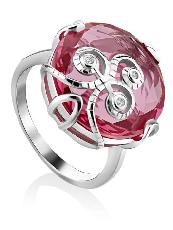Lustrous Pinkish Crystal Ring, Ring Size: 6 / 16.5, image 