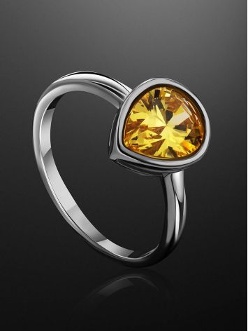 Lustrous Yellow Crystal Ring, Ring Size: 8 / 18, image , picture 2