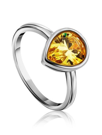 Lustrous Yellow Crystal Ring, Ring Size: 8 / 18, image 