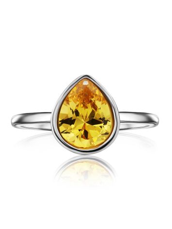 Lustrous Yellow Crystal Ring, Ring Size: 8 / 18, image , picture 3