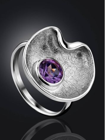 Chic Silver Amethyst Ring, Ring Size: 9.5 / 19.5, image , picture 2