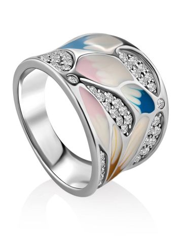 Chic Pastel Color Enamel Ring, Ring Size: 6 / 16.5, image 