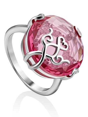 Dazzling Pink Crystal Ring, Ring Size: 6.5 / 17, image 