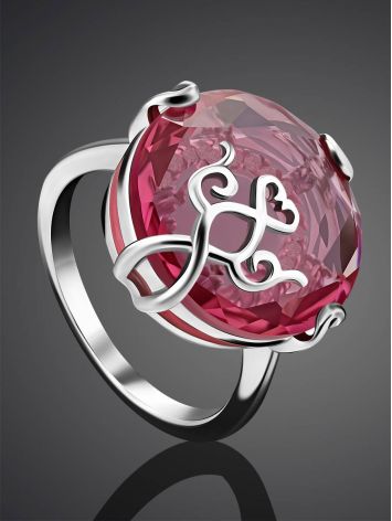 Dazzling Pink Crystal Ring, Ring Size: 6.5 / 17, image , picture 2